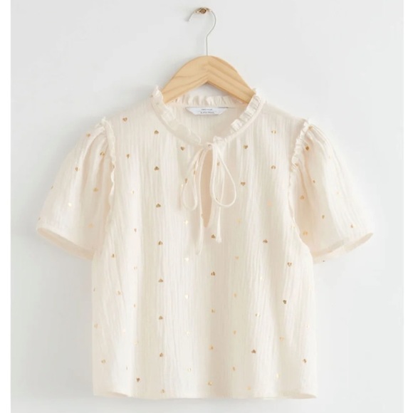 & Other Stories Tops - & Other Stories blouse with gold heart. Size Xs